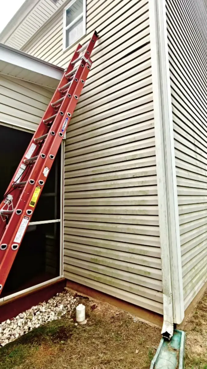 Video thumbnail — soft washing the siding of a home in Albemarle, NC