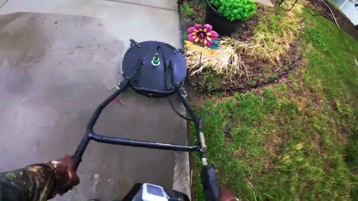 Video thumbnail — pressure washing a concrete driveway back to a clean, even finish